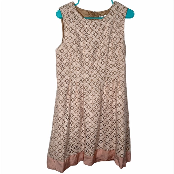 ELIZA J Pink Lace Pintuck Fit & Flare Mini Dress - Picture 3 of 9
